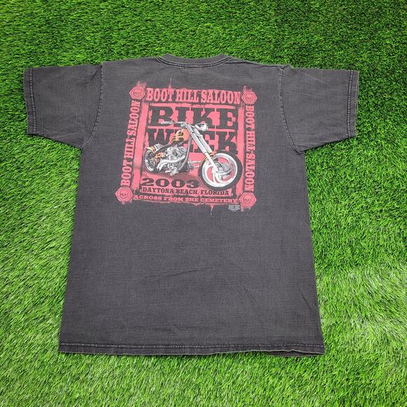 Vintage Y2K Biker Week Shirt Large 21x28 Faded USA - Picture 1 of 15